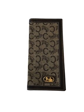 Celine Tan and Brown Monogram Bifold Long Wallet with Gold Accent COA Included